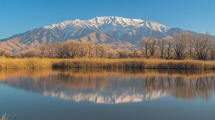Serene Mountain Reflection in Calm Water