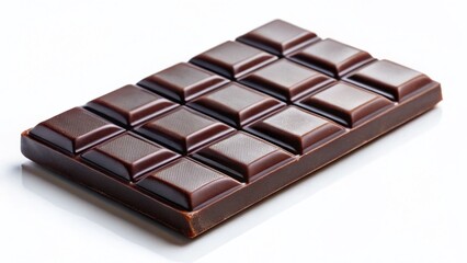 Fototapeta premium Delicious Dark Chocolate Bar Isolated on White Background - Stock Photo