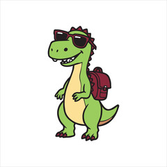 Cool dinosaur cartoon illustration