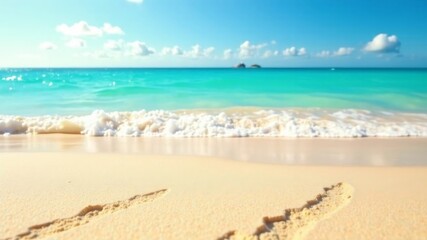 sandy beach with sea in sunny weather during the day