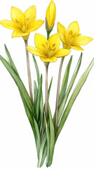 Yellow flowers, spring bloom, nature