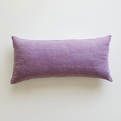 A bolster cushion in a soothing lavender shade, featuring delicate stitching.