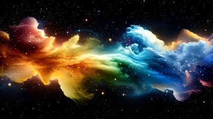 Fototapeta premium Vivid Colors and Cosmic Clouds in a Stunning Space Nebula Explosion
