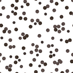 Black peppercorns seamless pattern. Vector cartoon flat illustration. Background with spicy spice.