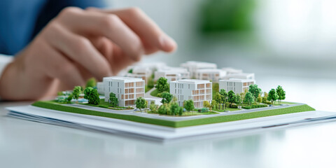 Fototapeta premium Massing, Large residential complex massing study image with high fidelity, version 2, showcasing design details.