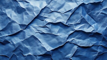 Obraz premium Blue crumpled paper texture abstract background