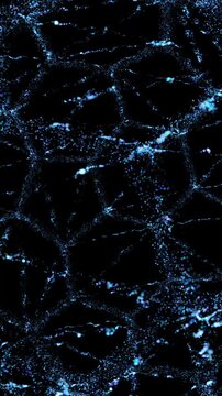 分子構造の青い粒子が回転する縦型背景,科学,DNA化学,六角形,ベンゼン環,元素,
Vertical background of rotating blue particles in molecular structure,science,DNA chemistry,hexagon,benzene ring,elements,