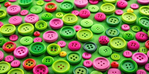Fototapeta premium Green Pink Buttons Pattern - Abstract Background Design