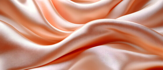 Obraz premium Peach silk fabric texture; background design