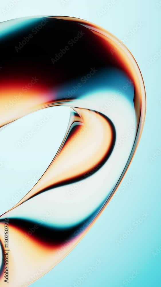 Poster abstract colorful gradient glass background with smooth transitions of color, 3d rendering.