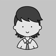 Man boy character face avatar vector icon