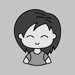 Beautiful young woman with short hair vector icon