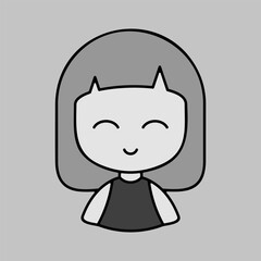 Beautiful young woman with square hairstyle icon