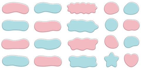 おしゃれでかわいい液体シェイプのイラストセット