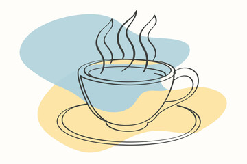 Tea Cup Vector on a White Background