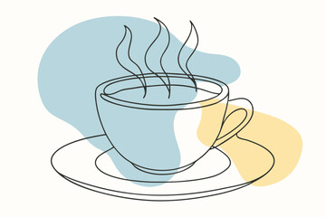Tea Cup Vector on a White Background
