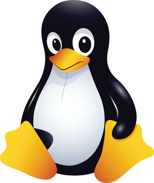 Linux Penguin Mascot Tux Character Vector Illustration