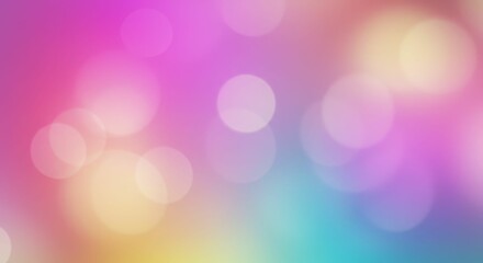 Colorful pastel bokeh background with light pink, blue, yellow, purple hues