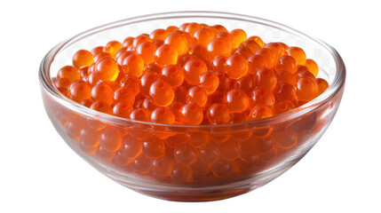 red caviar in a glass bowl
