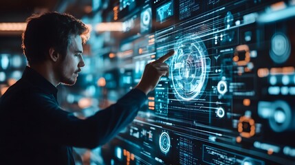 A futuristic marketing campaign being crafted using advanced data targeting techniques