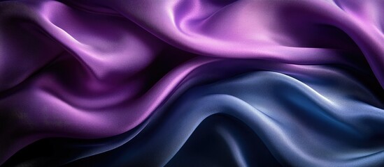 Obraz premium Close up view of purple and blue fabric with shimmering texture, elegant flowing drapes, dark background, dramatic lighting, textured surface, vibrant colors, smooth textile, luxury fabrics, textile