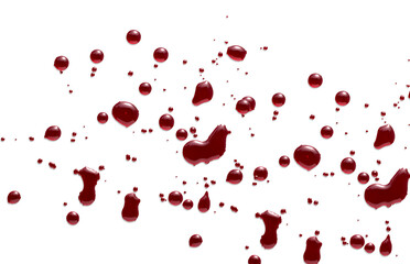 Blood splatter on white background
