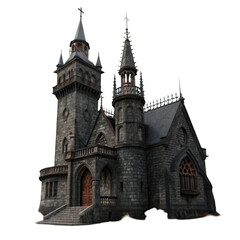 Ruins of a Majestic Medieval Castle A 3D Render of a Crumbling Fortress
