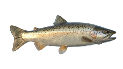 Naklejka premium Trout fish isolated on white background