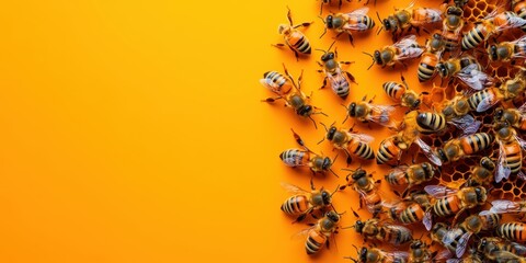 Obraz premium Honey Bee Banner