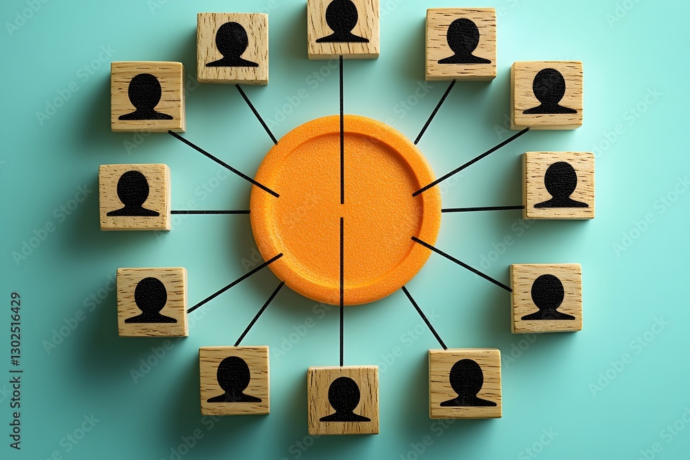 Aufkleber a visual representation of interconnectedness, teamwork, and networking