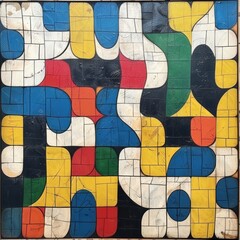 Obraz premium A colorful geometric pattern that repeats across the canvas