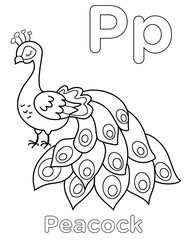 ABC animals coloring book. Animals alphabet. Vector cartoon alligator.