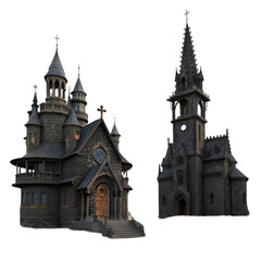 Ruins of a Majestic Medieval Castle A 3D Render of a Crumbling Fortress
