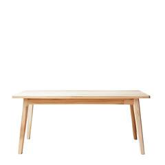 A simple wooden table with a sturdy, minimalist design, isolated on a transparent background, PNG,  for versatile use in design projects
