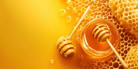 Fototapeta premium Golden Honey Banner