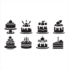 set of cake icons