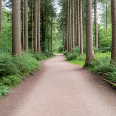 Fototapeta premium Serene Gravel Path Through a Lush Green Forest