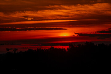 sunset over the lake