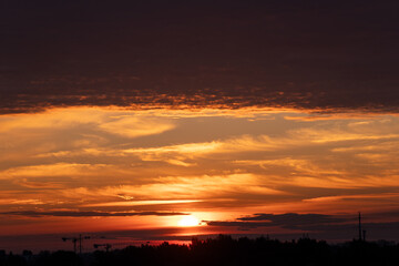 Fototapeta premium sunset over the river