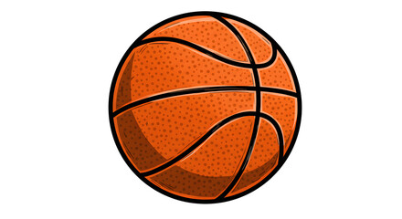 Fototapeta premium Cartoon Basketball Ball Isolated on White