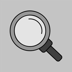 Magnifying glass vector grayscale icon