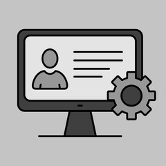 User customize settings on monitor vector icon