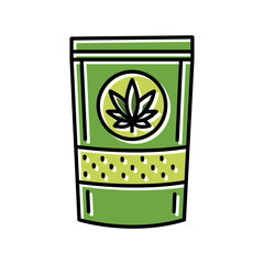 Hemp flour color line icon.