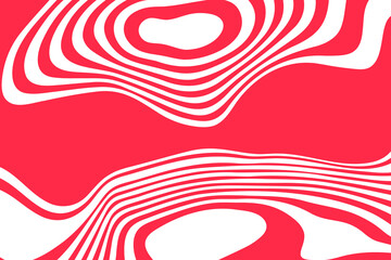 Abstract red geometric lines curved in the form of waves. Vector illustration. Eps 10