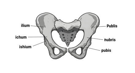 Anatomical Illustration of a Human Pelvis