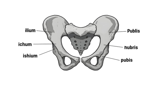 Anatomical Illustration of a Human Pelvis