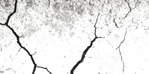 Distressed Vector Texture Overlays Featuring Earthquake-Induced Cracks on Land, Wall, and Floor Surfaces in Black, White, and Grey, Ideal for Simulating Earthquake Damage and Surface Deformation in De