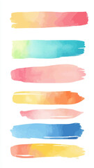 Vibrant Watercolor Highlighter Line Set for Creative Minimalist Design Projects