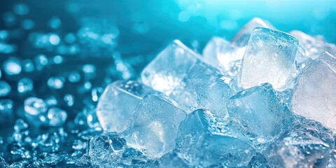 Obraz premium Frosted Ice Cubes Banner