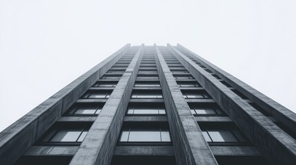 A commercial skyscraper in its early construction phase with visible concrete support columns.